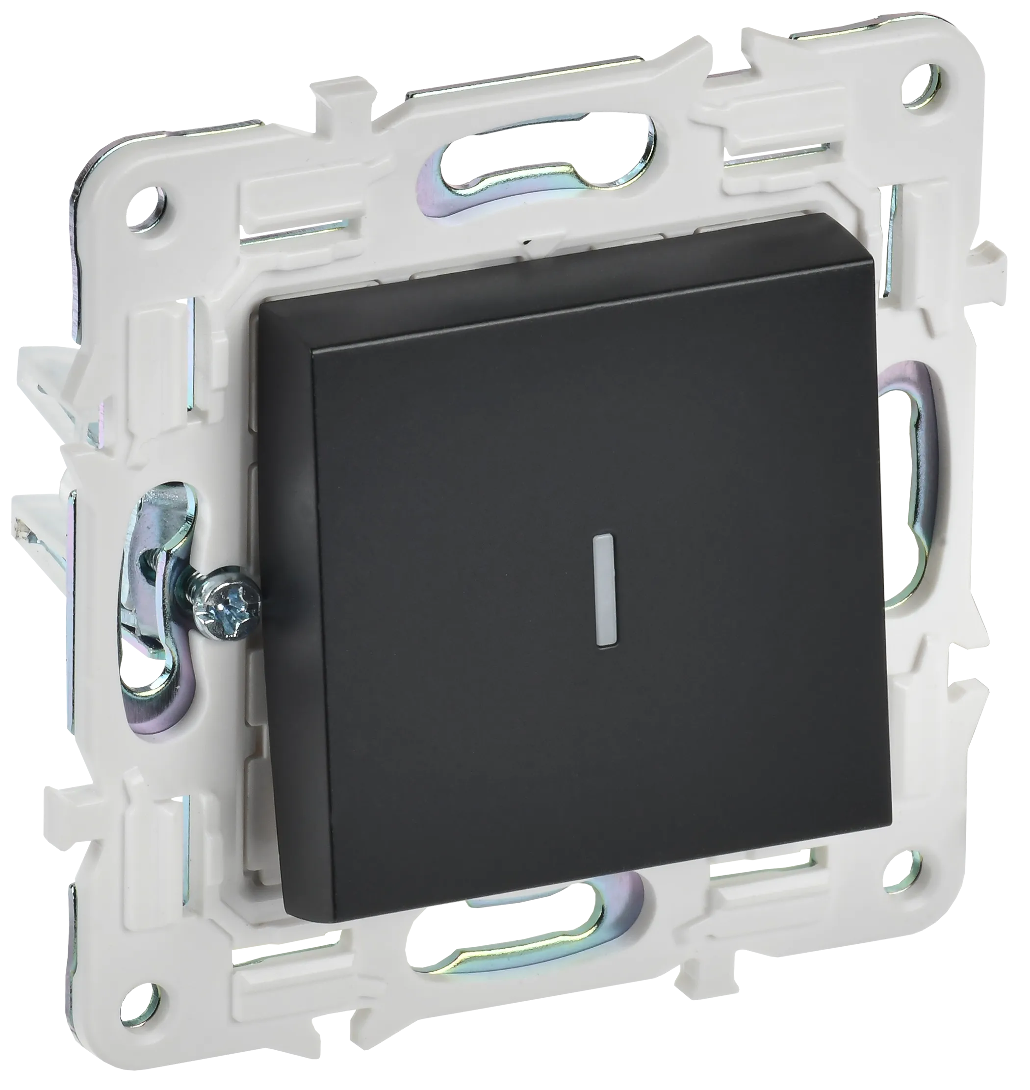 SKANDY Выключатель 1-клавишный с индикацией 10А SK-V07Bl черный IEK SK-V10-1-10-K02