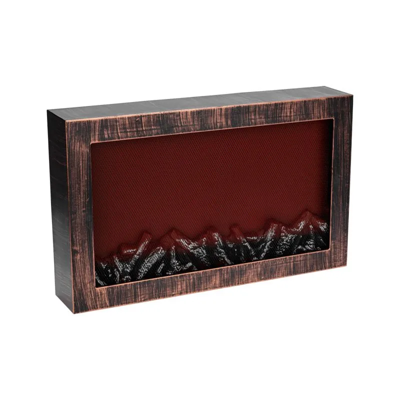 Светодиодный камин Ретро с эффектом живого огня 60,3х11х36,8см, работает от батареек 3хС (в комплект не входят) или от USB (в комплекте), бронзовый - Фото 3