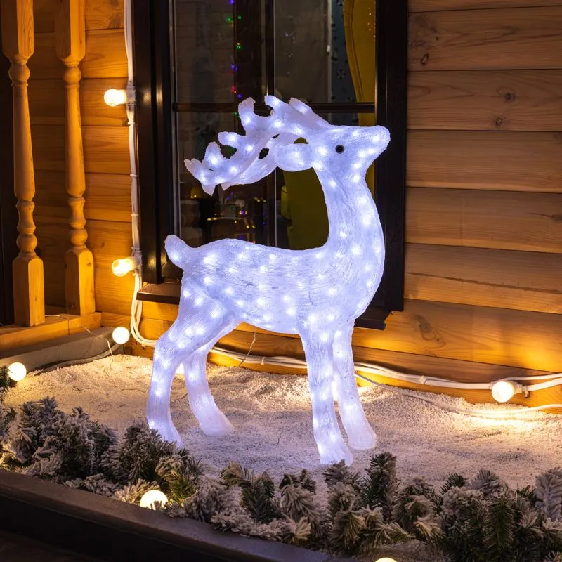 Акриловая светодиодная фигура Олень 50х25х75 см, IP65, понижающий трансформатор в комплекте NEON-NIGHT - Фото 2