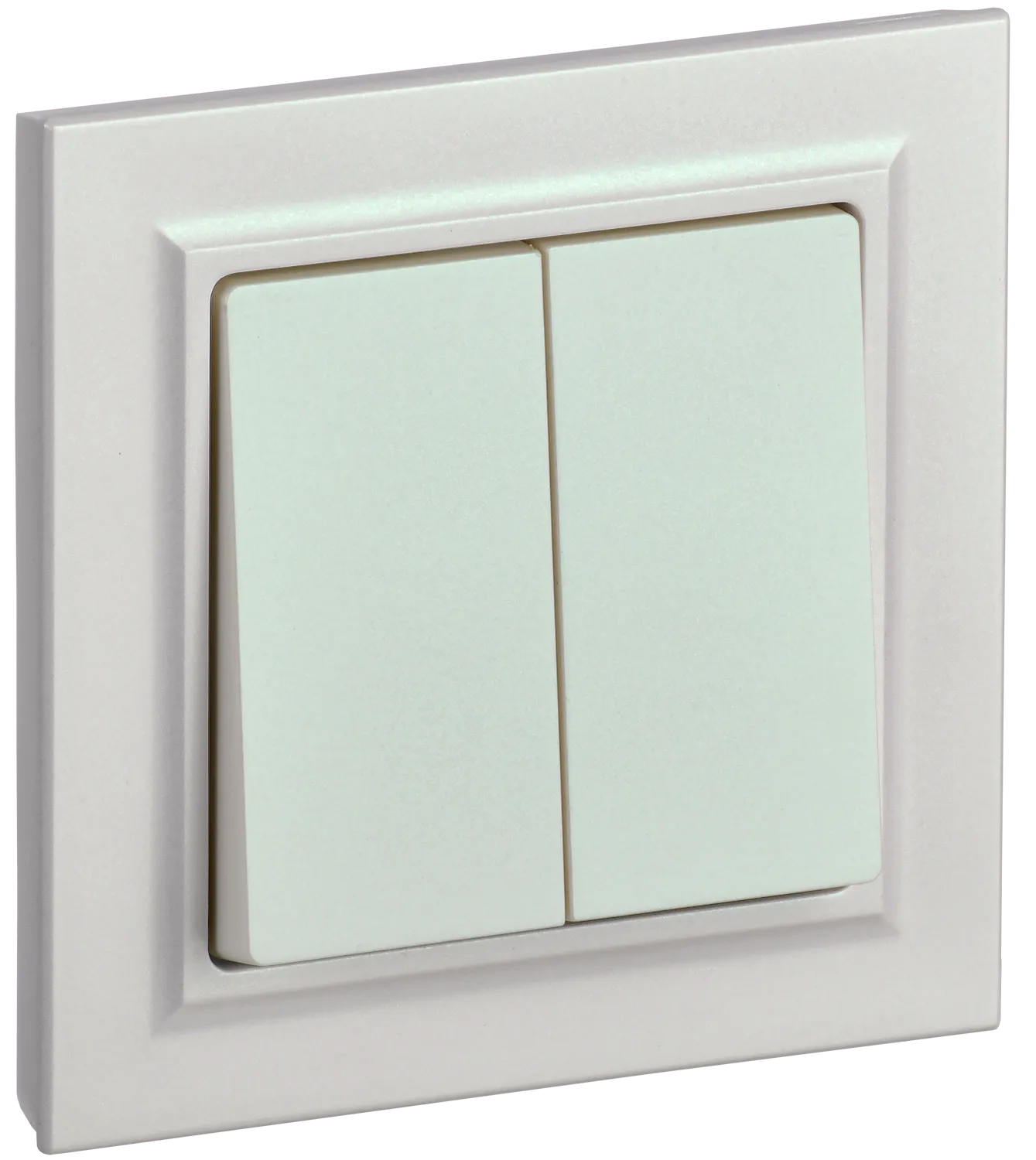 BRITE Выключатель 2-клавишный 10А в сборе ВСР10-2-0-БрЖ жемчуг IEK BR-V20-0-10-K36-F