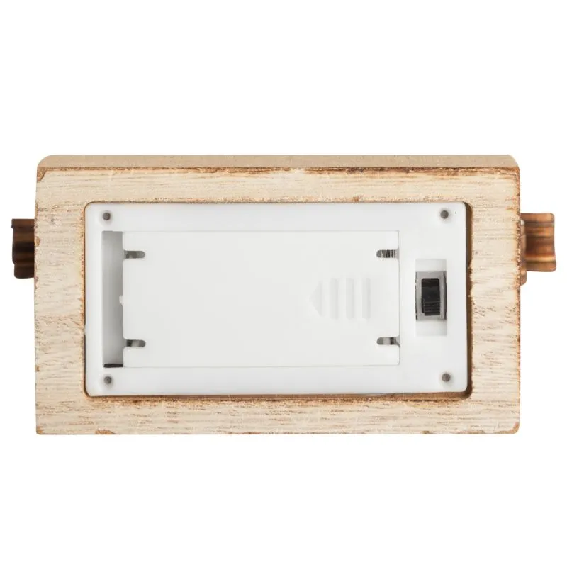 Деревянная фигурка с подсветкой Елочка 11,5x5x19 см - Фото 4