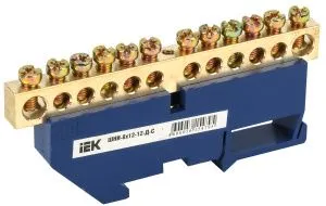 Шина N "ноль" на DIN-изол ШНИ-8х12-12-Д-С IEK YNN10-812-12D-K07
