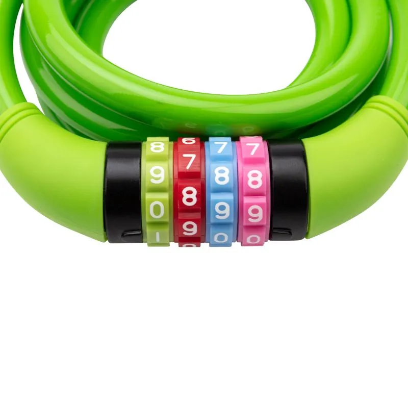 Тросовый кодовый замок взломостойкий для велосипедов и колясок 150 см зеленый - Фото 2