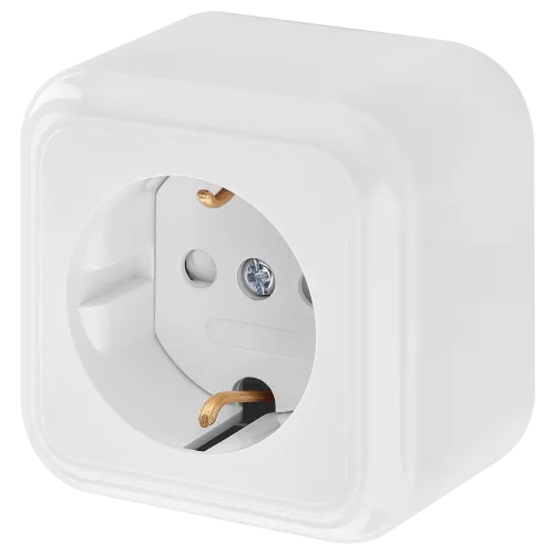 Розетка штепсельная с заземляющим контактом и шторками открытой установки РА16-280 - Фото 2