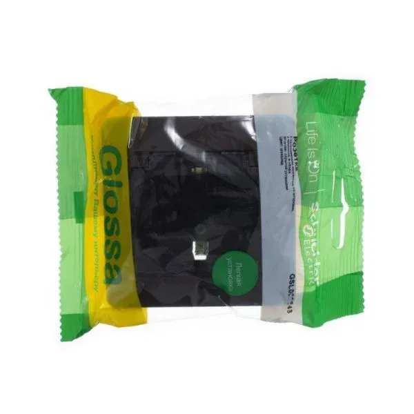 Розетка 1-м СП Glossa 16А IP44 с заземл. защ. шторки с крышкой в сборе алюм. SE GSL000348 - Фото 2