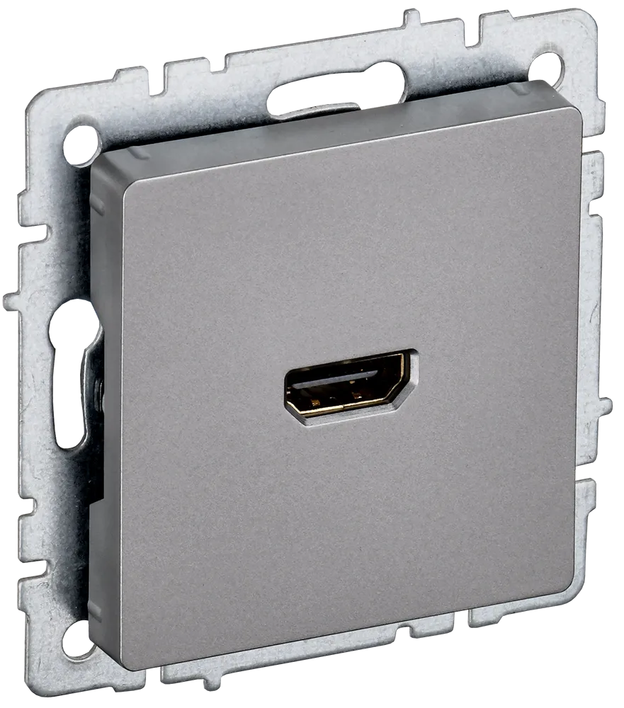 BRITE Розетка HDMI РHDMI-0-БрС сталь IEK BR-H10-K46