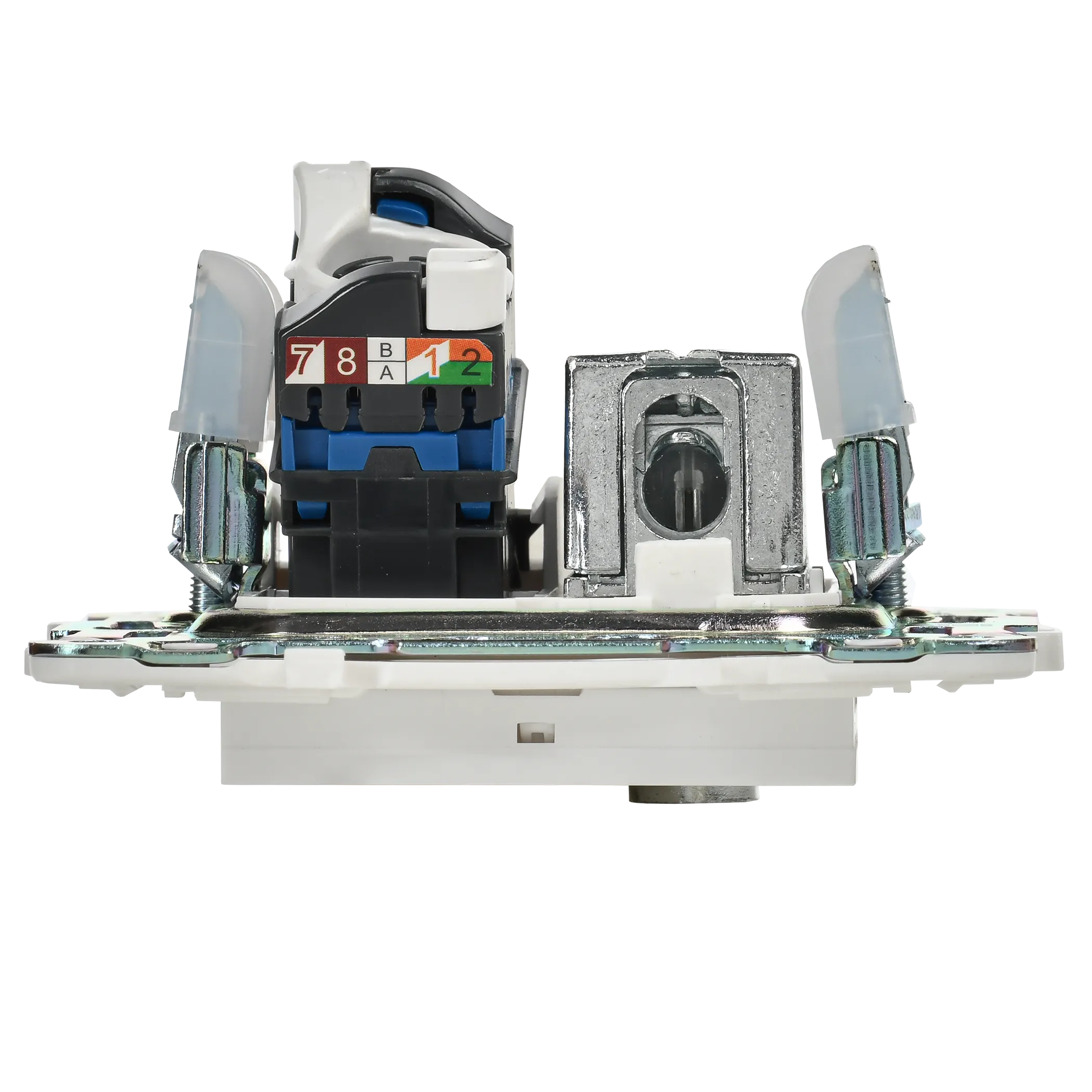 SKANDY Розетка двойная TV+RJ45 кат.6E SK-A15W арктический белый IEK - Фото 3