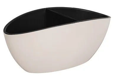 Вазон со вставкой ЧЕТЫРЕ СЕЗОНА Каноэ 32х14 см, 2.1 л, цвет белая роза 115048