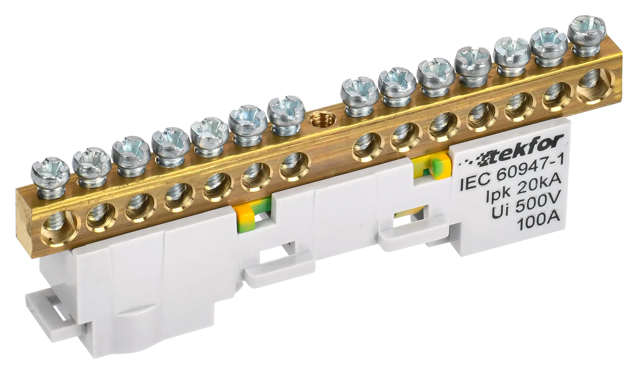 TEKFOR Шина PE "земля" неизолированная на универсальном держателе 6х9-16-Ж IEK