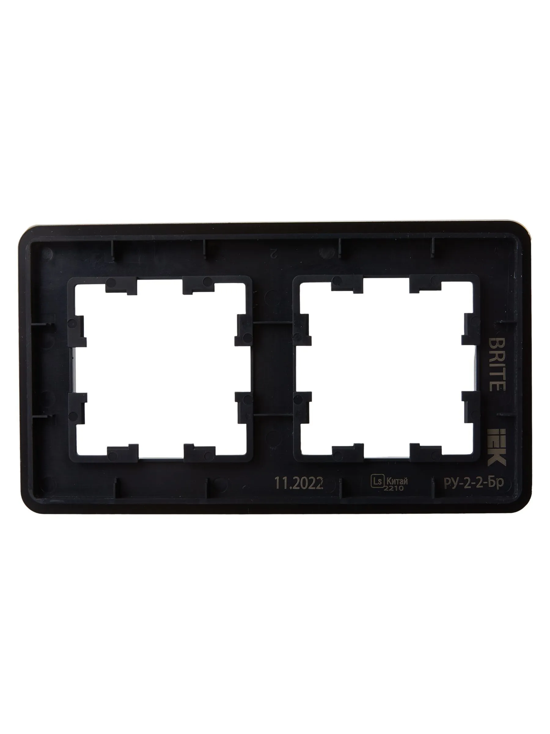 BRITE Рамка 2-местная РУ-2-2-Бр стекло черный RE IEK - Фото 4