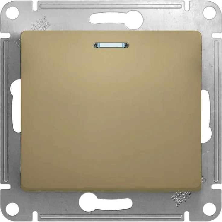 Выключатель 1-кл. СП Glossa 10А IP20 (сх. 1а) 10AX с подсветкой механизм титан SE GSL000413