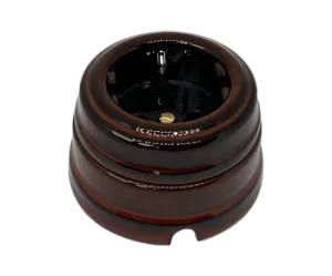 Розетка ретро фарфоровая двухполюсная с з/к, в комплекте с подъемной рамкой 16А 250В, цвет -  петров GE70301-46