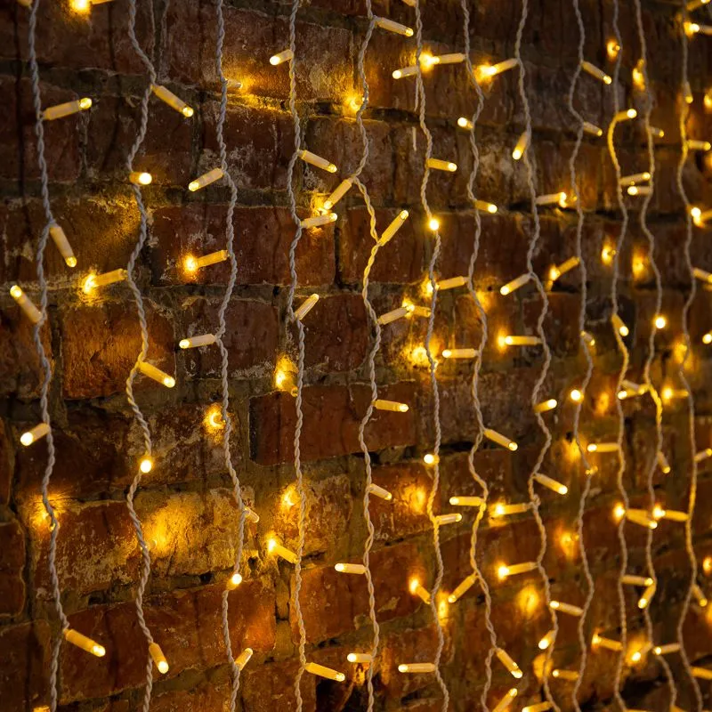 Гирлянда светодиодная Занавес 2х6м 768 LED ТЕПЛЫЙ БЕЛЫЙ белый ПВХ IP65 постоянное свечение 230В нужен блок 303-500-1 NEON-NIGHT