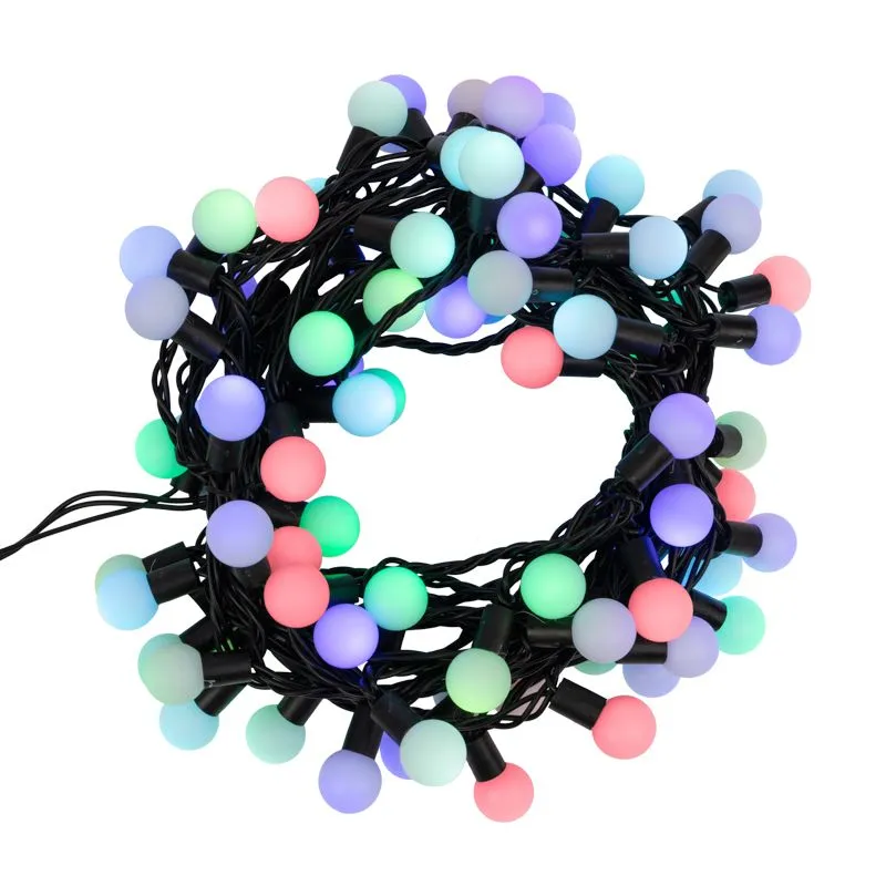Гирлянда светодиодная Мультишарики Ø23мм 10м 80 LED RGB черный ПВХ IP65 быстрая смена цвета 230В нужен блок 303-500 NEON-NIGHT - Фото 2