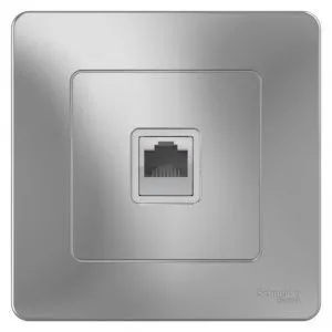 Розетка телефонная 1-м СП Blanca RJ11 алюм. SE BLNIS011003 1210336