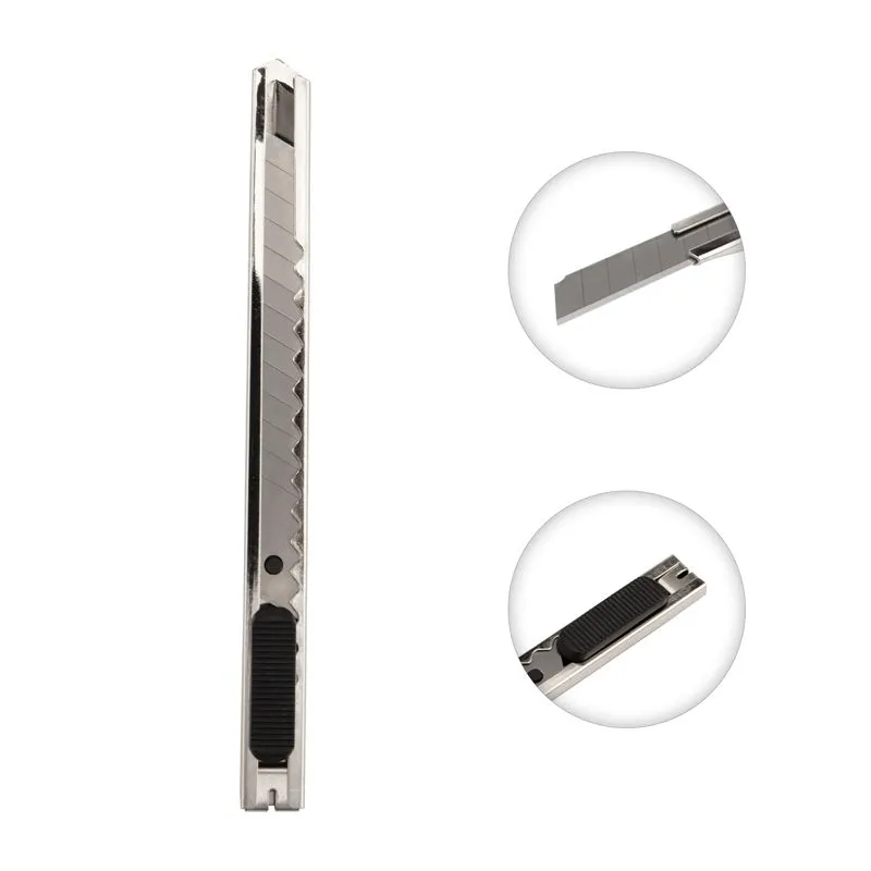 Нож с сегментированным лезвием 9мм, корпус металлический, c клипсой REXANT - Фото 3