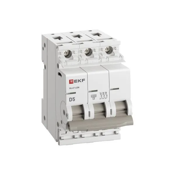 Авт. выкл. 3P 5А (D) 4,5kA ВА 47-63N EKF PROxima - Фото 3