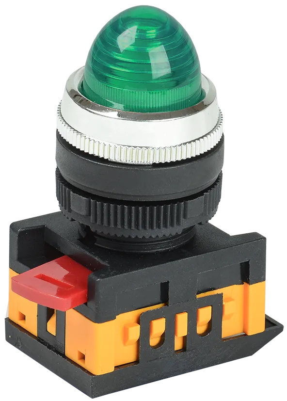 Лампа AL-22 сигнальная d=22мм зеленый неон/240В цилиндр IEK