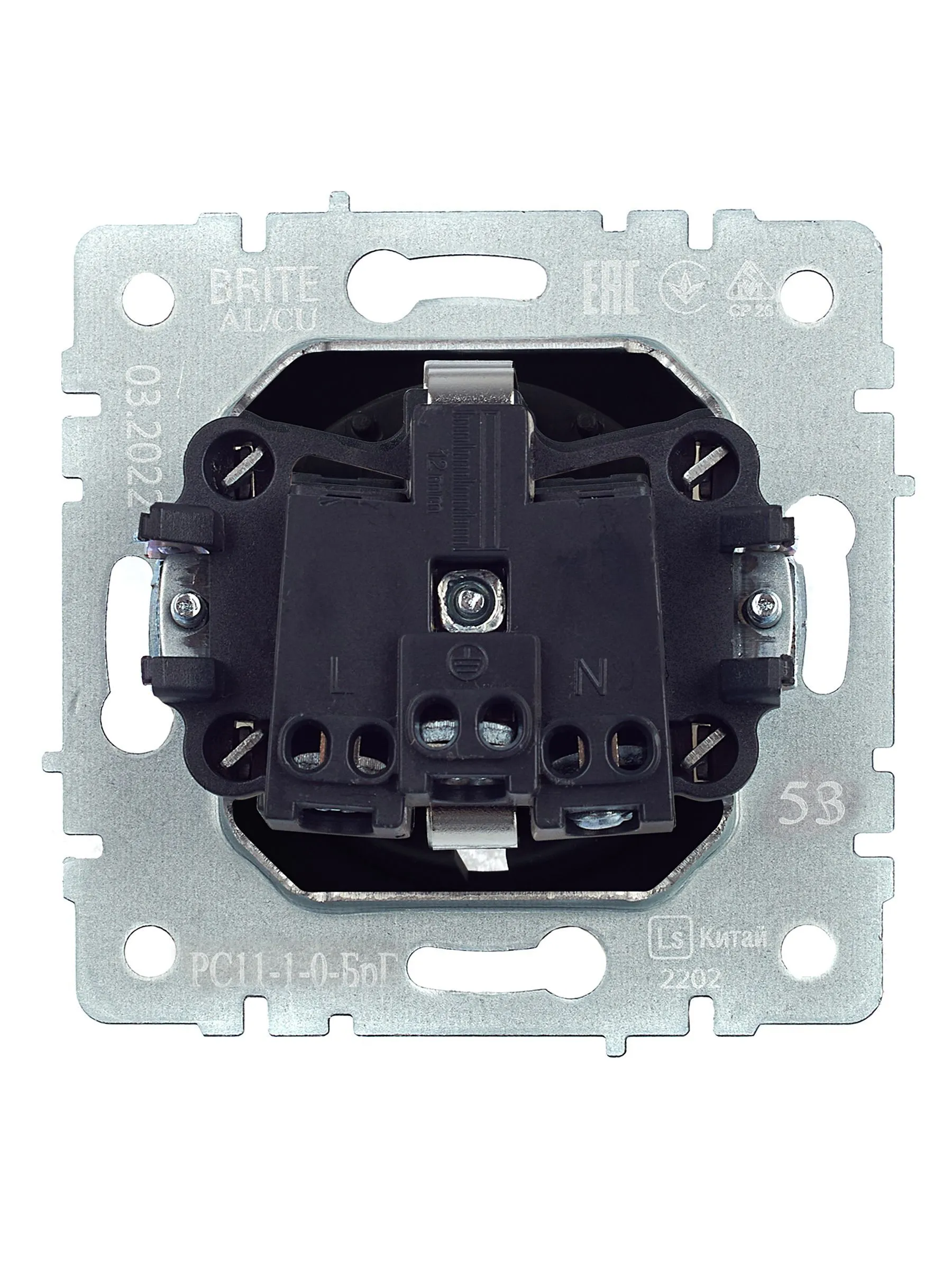 BRITE Розетка 1-местная с заземлением без защитных шторок 16А РС11-1-0-БрГ графит IEK - Фото 3