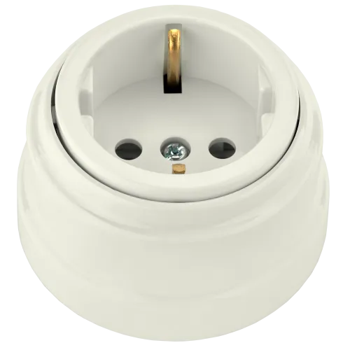 Розетка штепсельная для открытой установки с заземляющим контактом РА16-0202