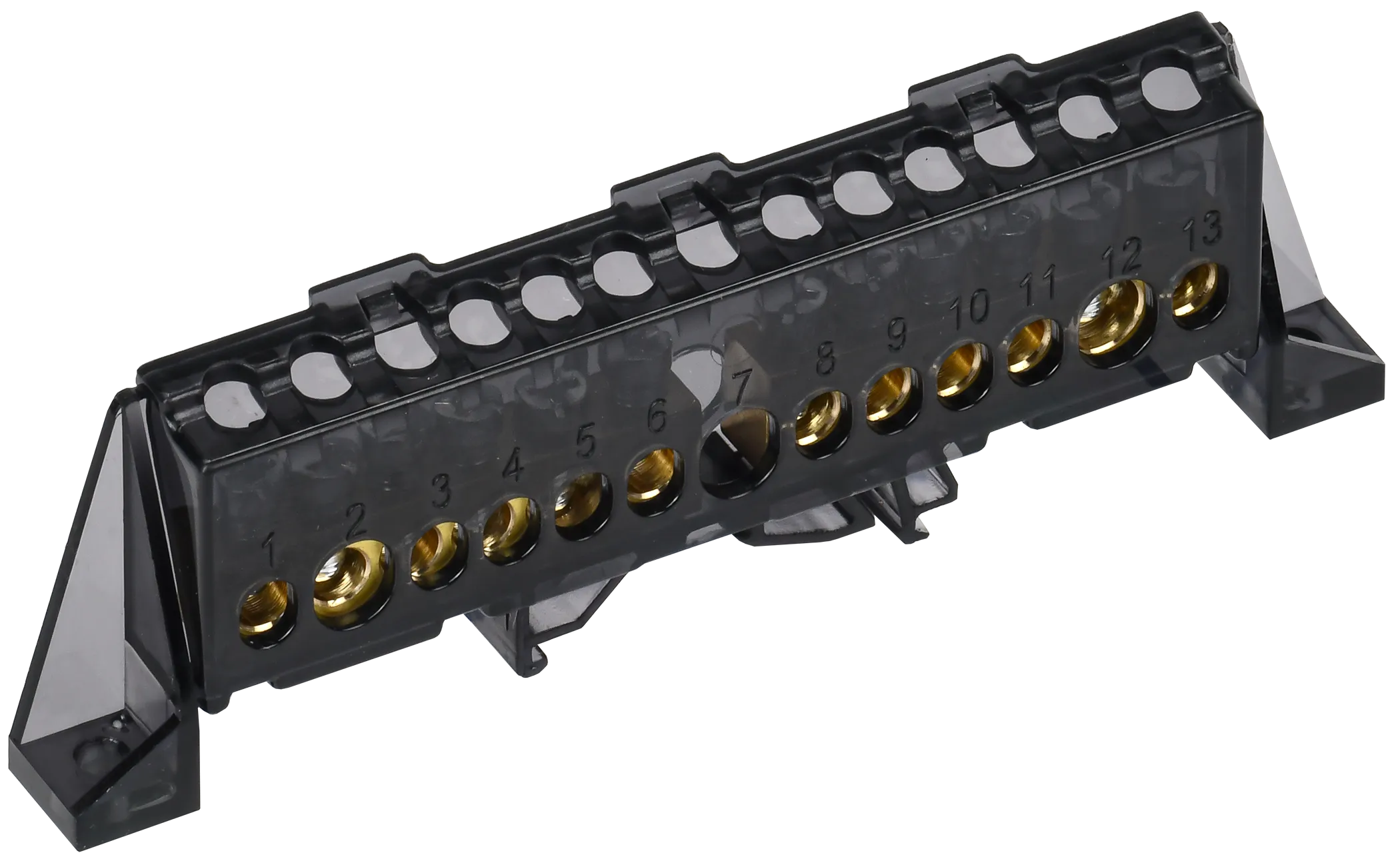 TEKFOR Шина N "ноль" в комбинированном DIN-изоляторе "Стойка" 8х12-(6+6)-Ч IEK