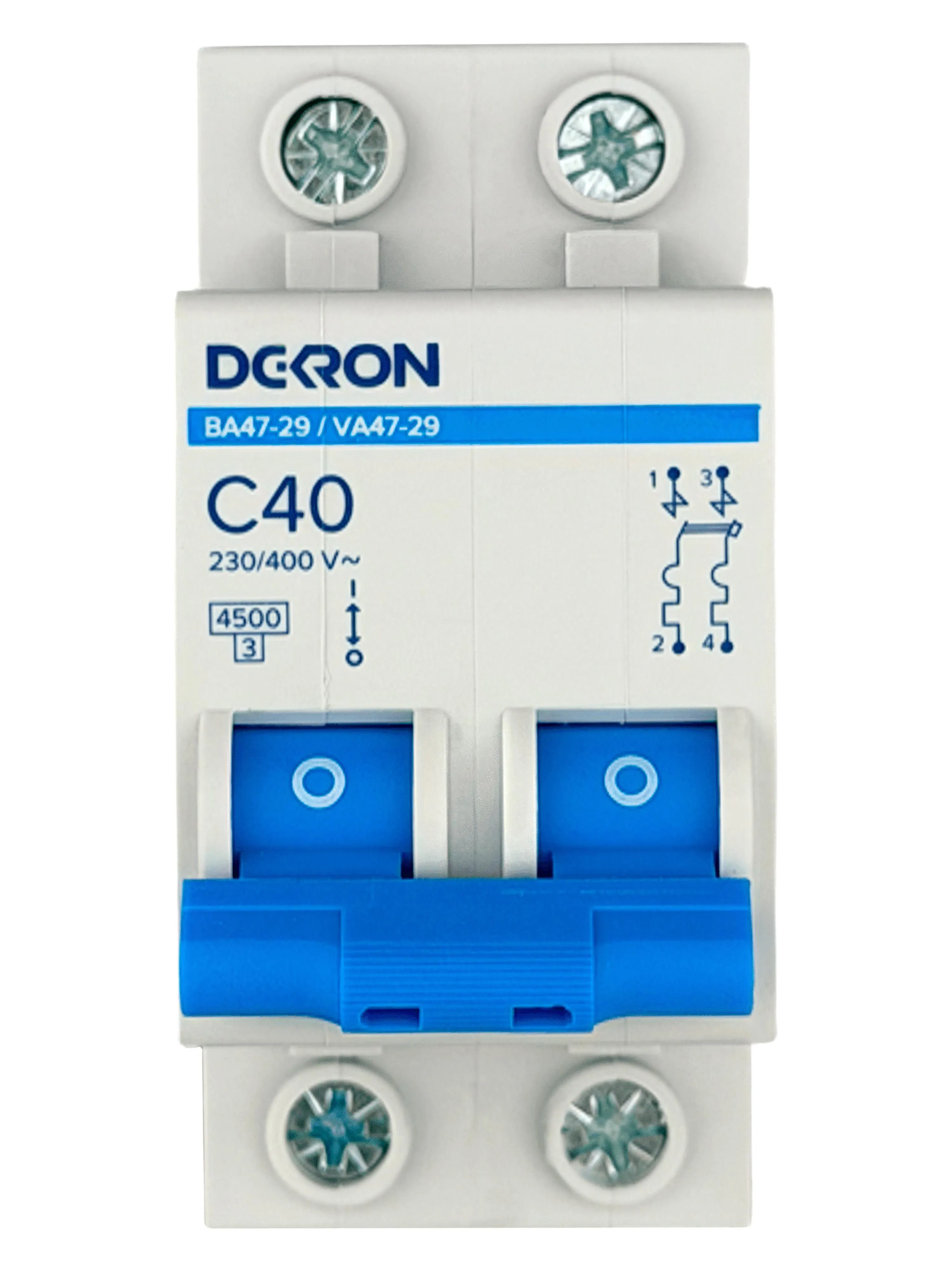 Автоматический выключатель ВА47-29 2P С40A 4,5кА mcb29-2-C40-dek