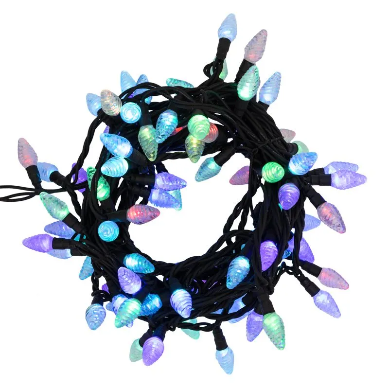 Гирлянда светодиодная Мультишишки Ø23мм 10м 80 LED RGB черный каучук IP67 быстрая смена цвета 230В нужен блок 315-000 NEON-NIGHT - Фото 2