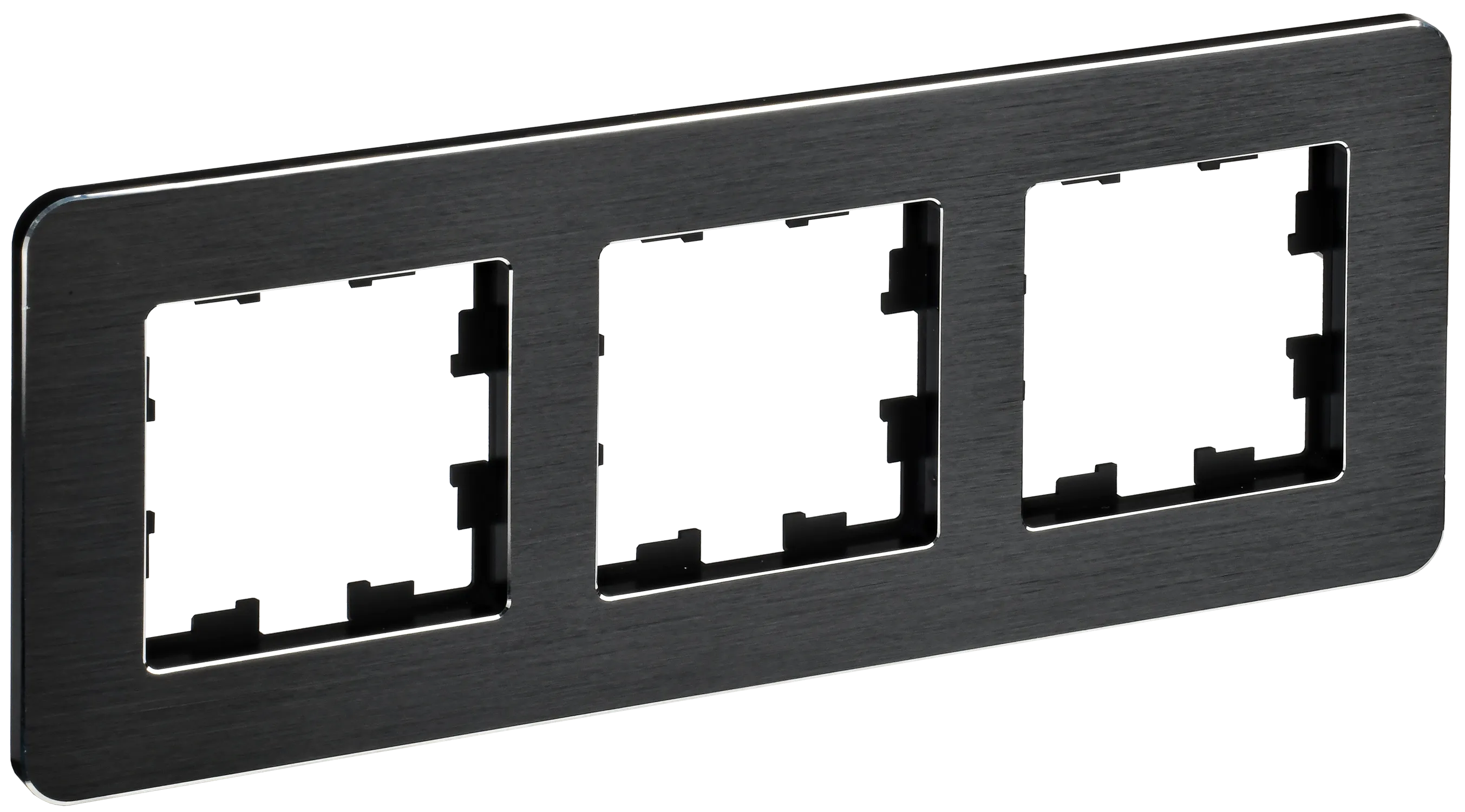 BRITE Рамка 3-местная РУ-3-1-Бр металл черный RE AL IEK BR-M32-M-21-K02