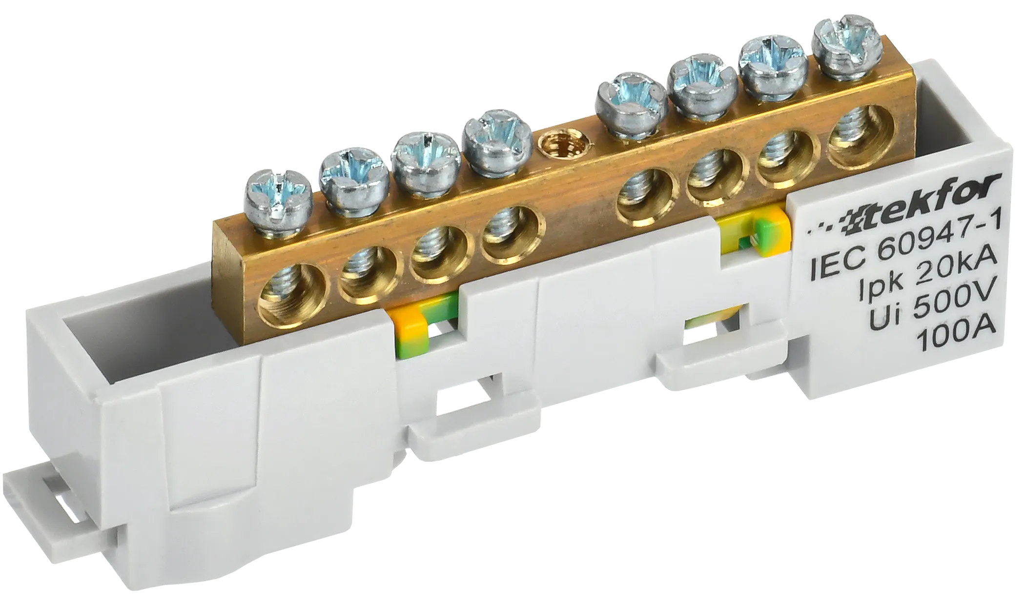 TEKFOR Шина PE "земля" неизолированная на универсальном держателе 6х9-8-Ж IEK