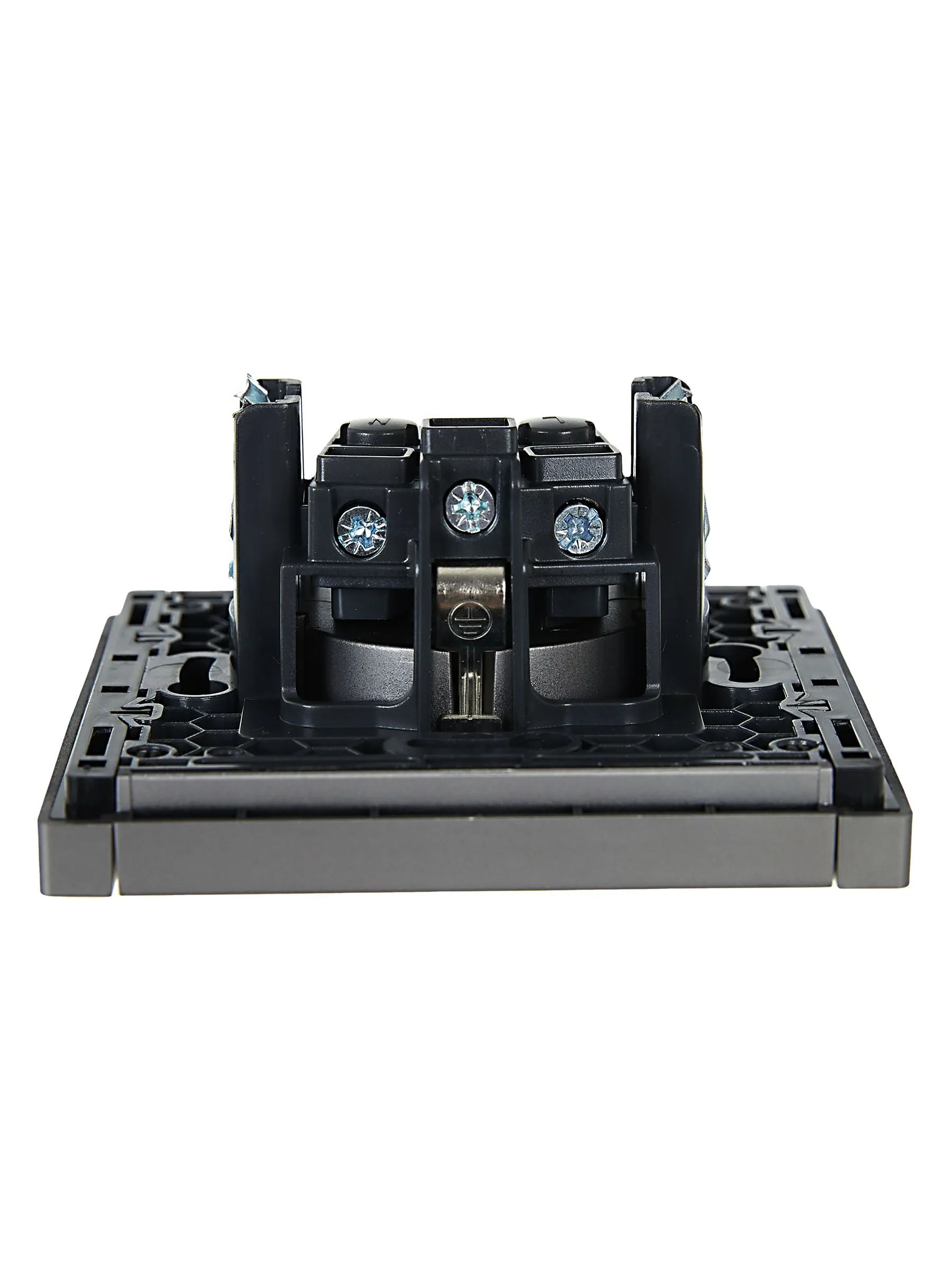 FORTE&PIANO Розетка 1-местная с заземлением без защитных шторок винтовое крепление 16А FP516 сталь IEK - Фото 5