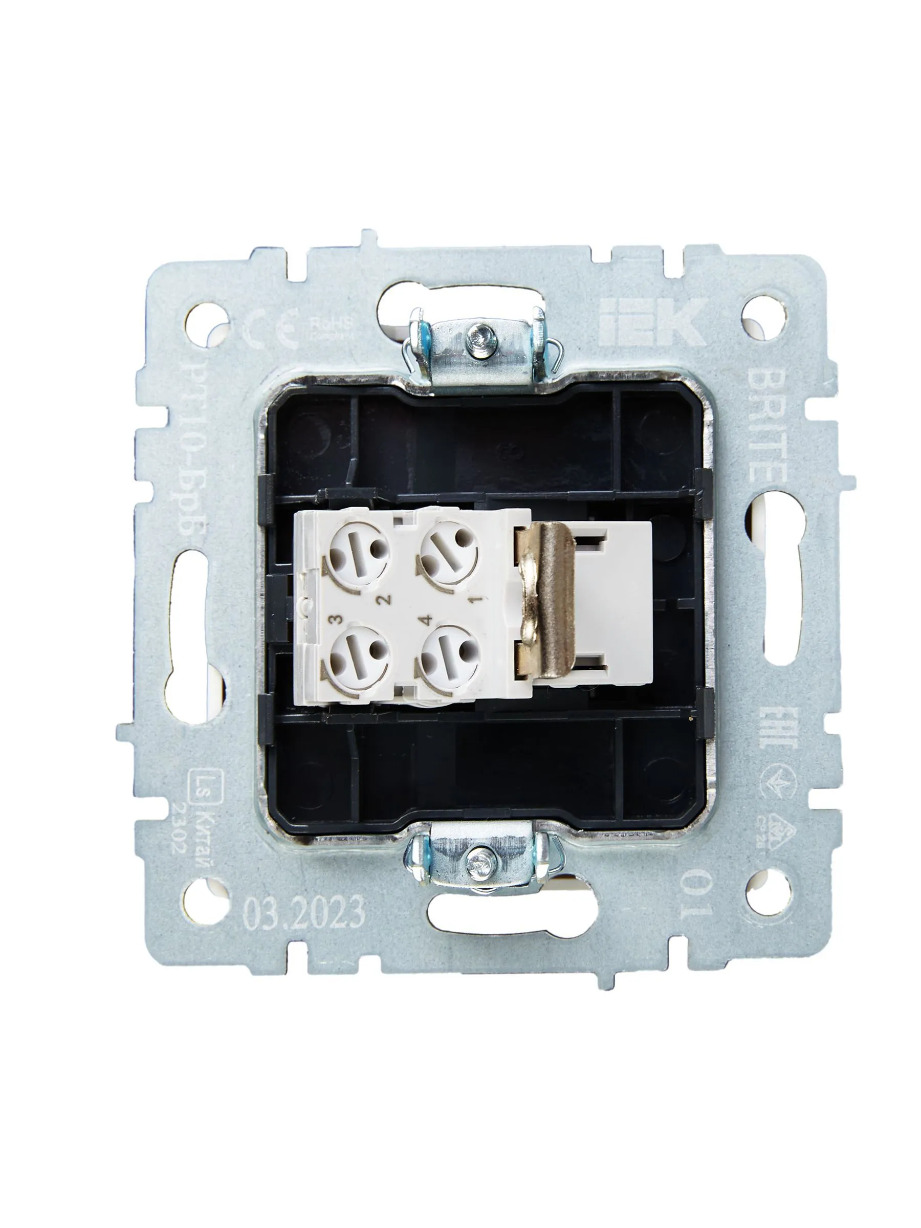 BRITE Розетка телефонная RJ11 РТ10-БрБ белый IEK - Фото 3