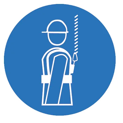 Знак пластик M09 "Работать в предохранительном (страховочном) поясе" (200x200) EKF