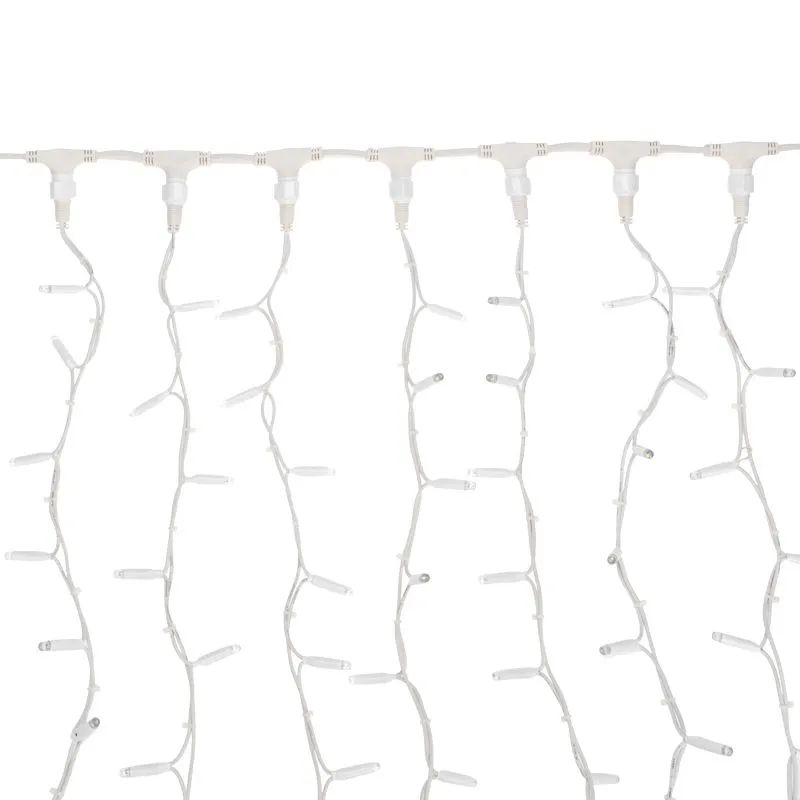 Гирлянда Светодиодный Дождь 2х3м, постоянное свечение, белый провод КАУЧУК, 230 В, диоды БЕЛЫЕ (шнур - Фото 2