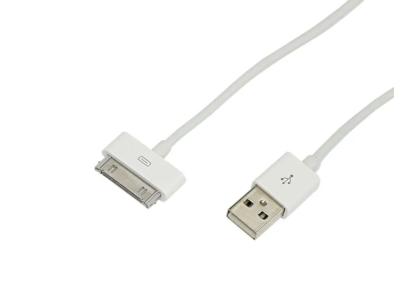 USB кабель для iPhone 4/4S 30 pin шнур 1 м белый REXANT 18-1123