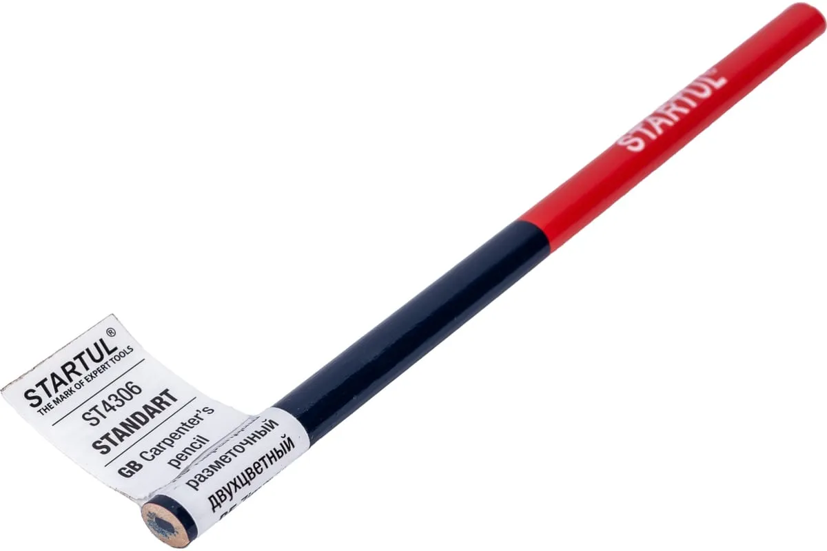 Карандаш разметочный 180мм двухцветный STARTUL STANDART (ST4306)  ST4306
