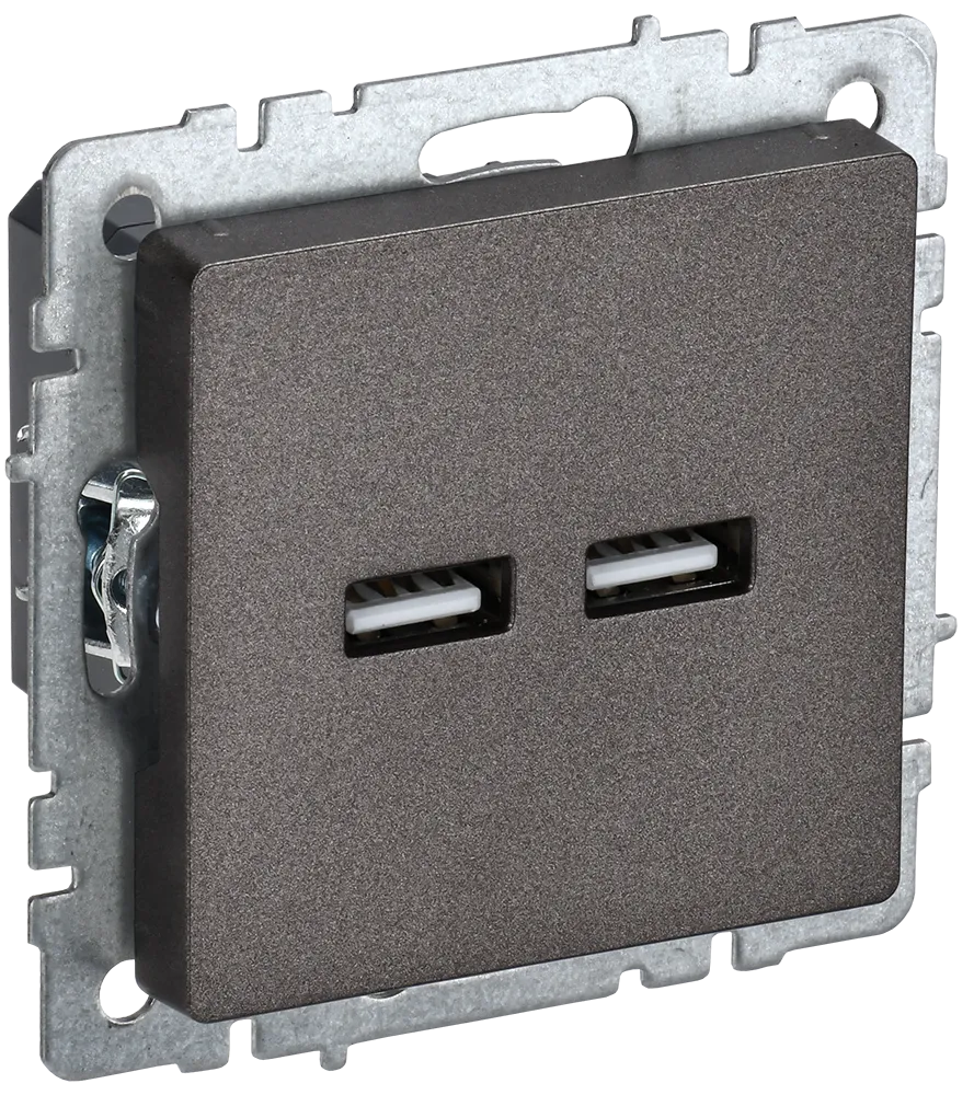 BRITE Розетка USB A+A 5В 3,1А РЮ10-1-БрТБ темная бронза IEK