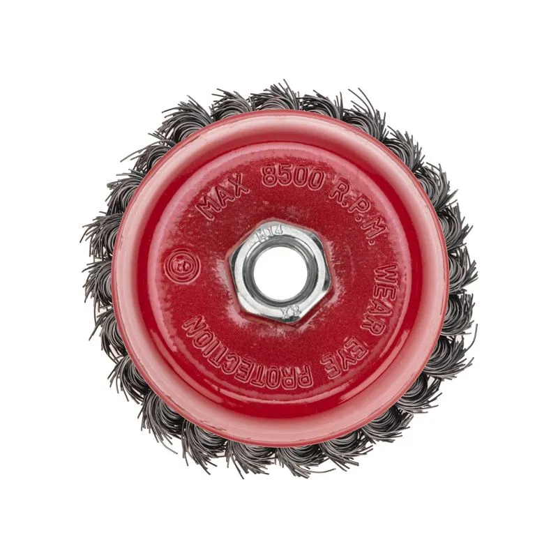 Щетка чашечная для УШМ, крученая стальная проволока, 100мм, М14 KRANZ - Фото 3