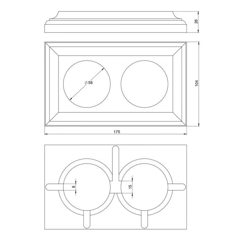 Рамка двухместная  "Престиж" темный дуб, для наружного и внутреннего монтажа, ТМ "МезонинЪ" GE70707- - Фото 2