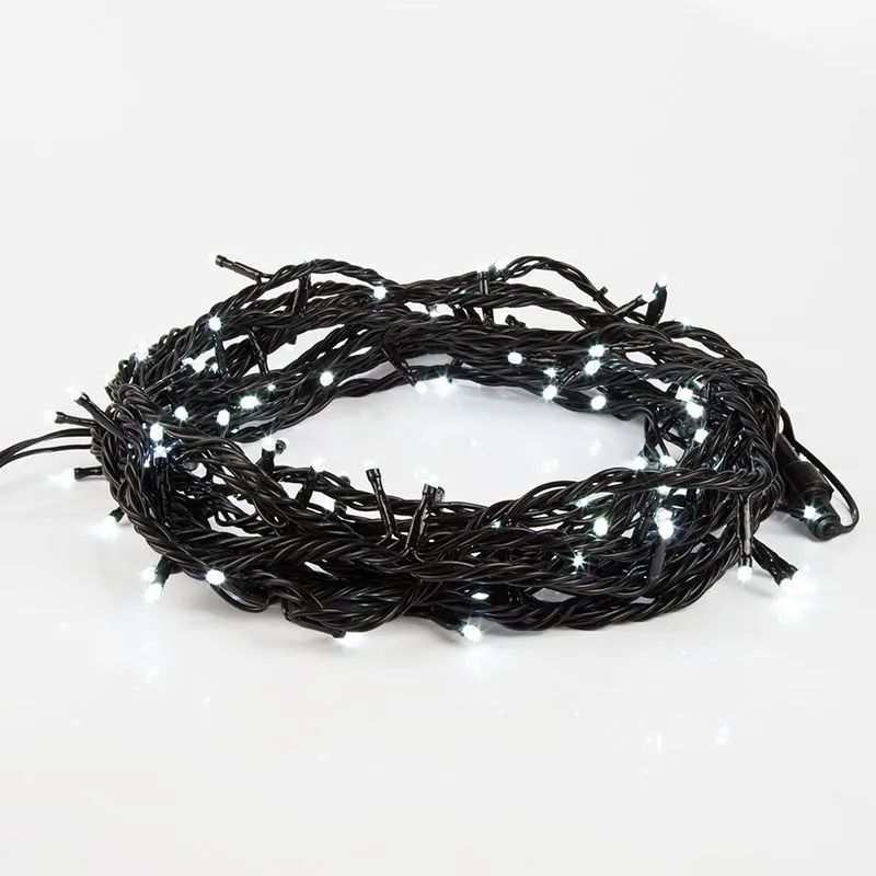 Гирлянда Нить управляемая 10м 100 LED БЕЛЫЙ черный ПВХ IP65 свечение с динамикой 230В нужен контроллер 217-204 NEON-NIGHT - Фото 3