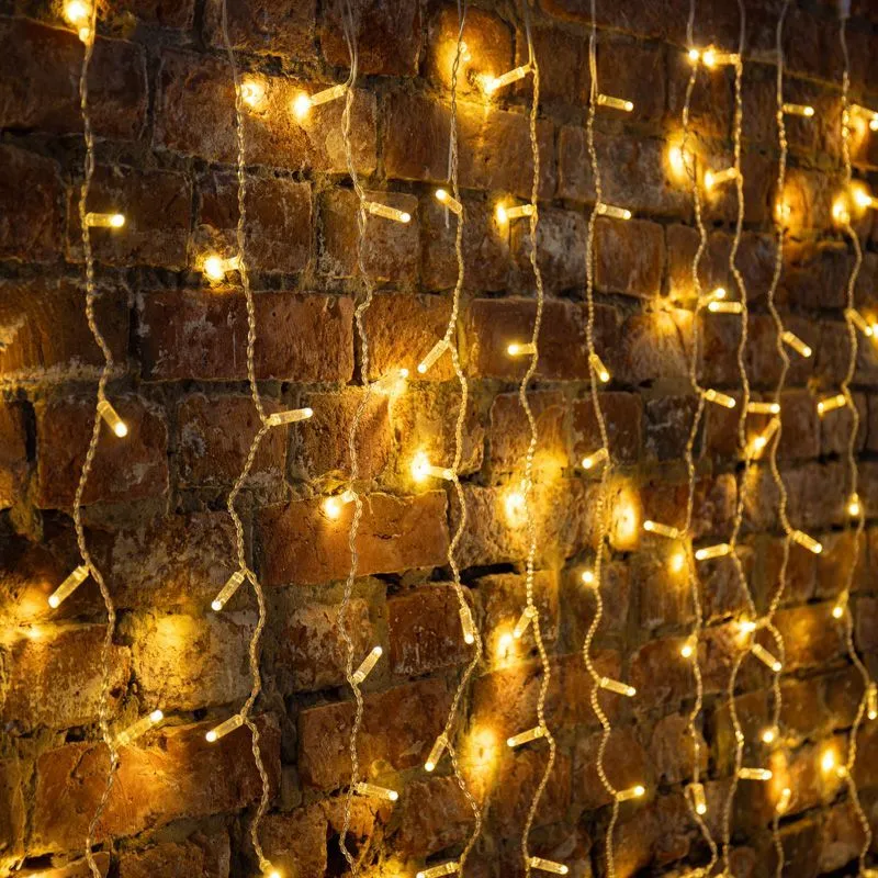 Гирлянда светодиодная Занавес 2х9м 1200 LED ТЕПЛЫЙ БЕЛЫЙ прозрачный ПВХ IP65 постоянное свечение 230В нужен блок 303-500-1 NEON-NIGHT 235-196