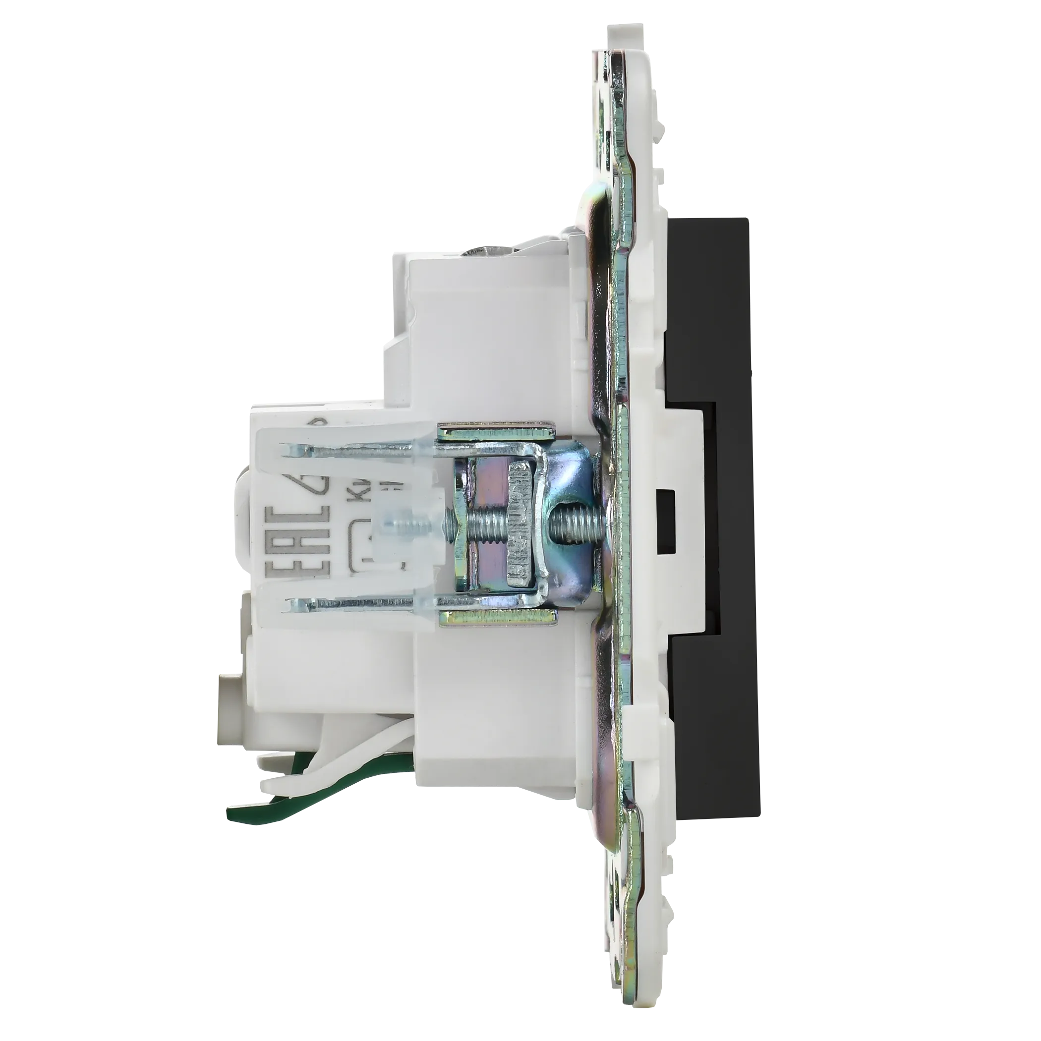 SKANDY Розетка с заземлением с защитными шторками 16А безвинтовое крепление SK-R06Bl черный IEK - Фото 3