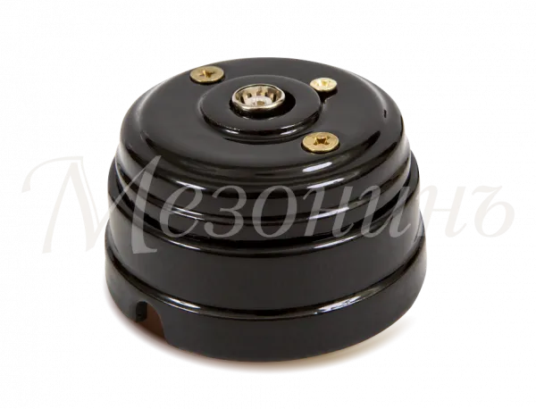 Розетка ретро TV (SAT) оконечная (в комплекте с подъемной рамкой D70x45), цвет - черный, коллекция "