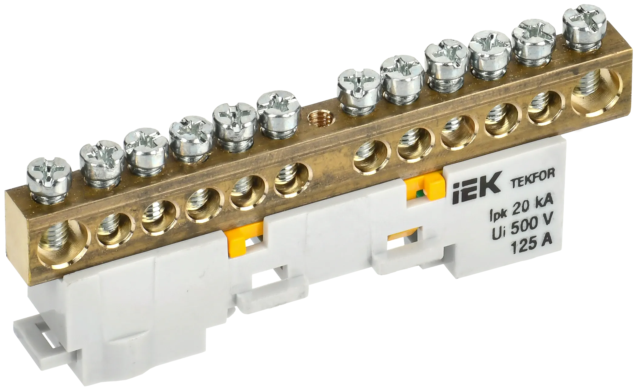 TEKFOR Шина PE "земля" неизолированная на универсальном держателе 8х12-12-Ж IEK