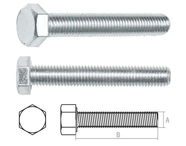 Болт М6х30 мм шестигр., цинк, кл.пр. 5.8, DIN 933 (100 шт в карт. уп.) STARFIX