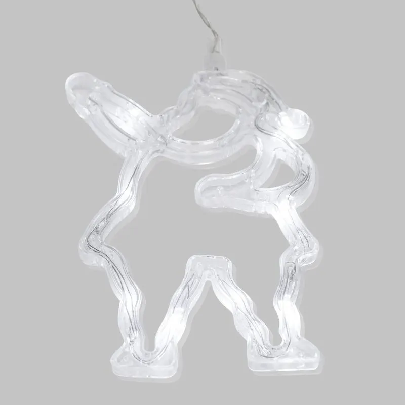 Фигура светодиодная Санта Клаус на присоске с подвесом, цвет белый