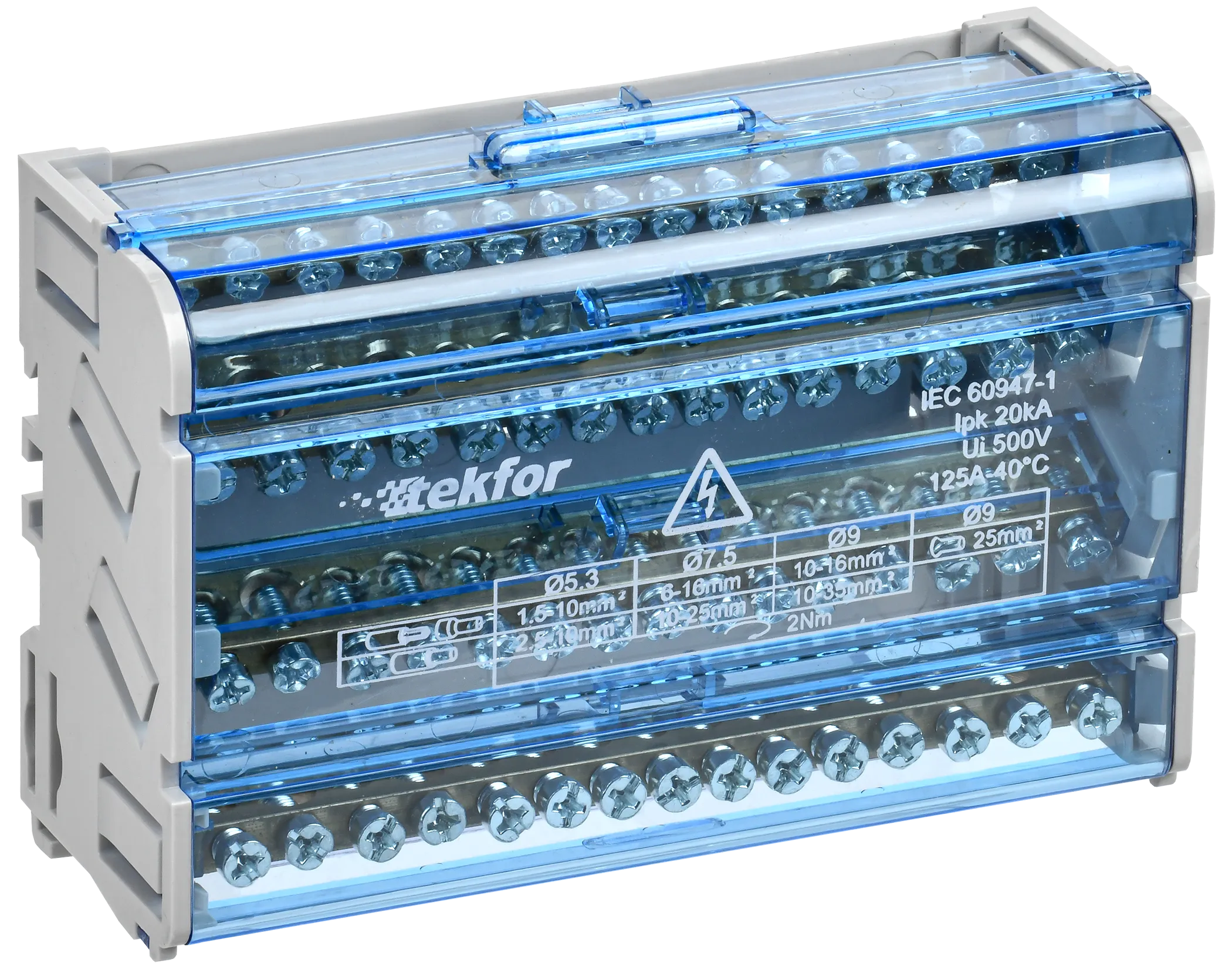 TEKFOR Шины на DIN-рейку (кросс-модуль) ШНК 4х15 3L+PEN IEK