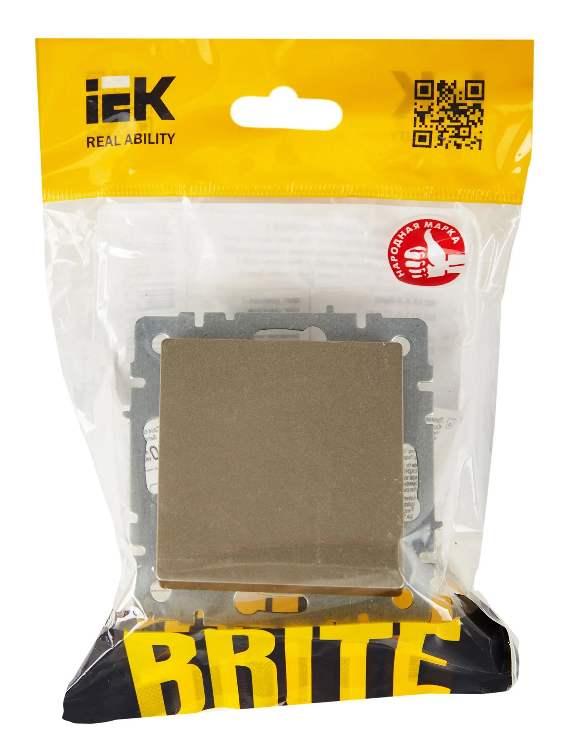 BRITE Выключатель 1-клавишный перекрестный 10А ВС10-1-3-БрШ шампань IEK - Фото 7