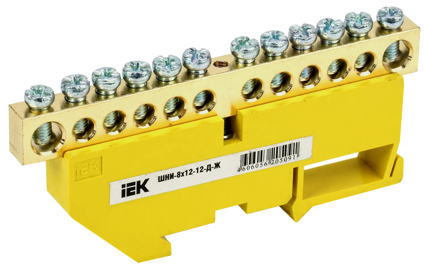 Шина PE "земля" на DIN-изол ШНИ-8х12-12-Д-Ж IEK