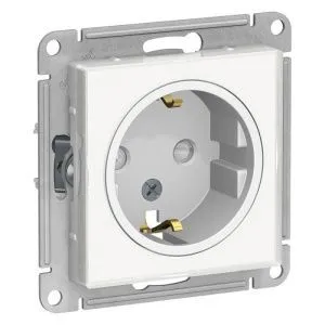 Розетка 1-м СП AtlasDesign Art 16А IP20 с заземл. защ. шторки механизм бел. SE ATN200145 1240171
