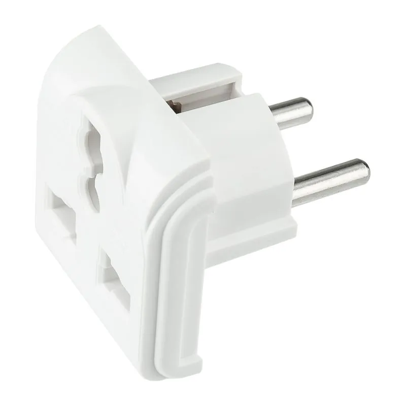 Адаптер сетевой (переходник) с универсальной на Евро вилку F/C2 «Квадрат» 10А б/з белый REXANT - Фото 3